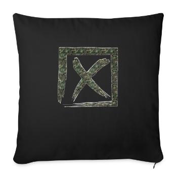 Forme de symbole typographie lettre Alphabet X - Housse de coussin décorative 45 x 45 cm - noir - Devant