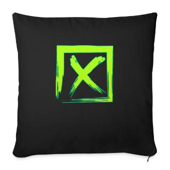 Forme de symbole typographie lettre Alphabet X - Housse de coussin décorative 45 x 45 cm - noir - Devant