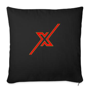 Forme de symbole typographie lettre Alphabet X - Housse de coussin décorative 45 x 45 cm - noir - Devant
