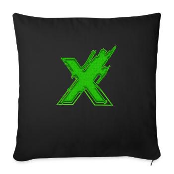 Forme de symbole typographie lettre Alphabet X - Housse de coussin décorative 45 x 45 cm - noir - Devant