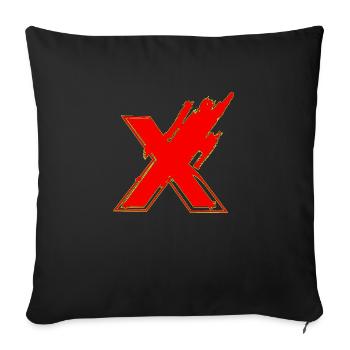 Forme de symbole typographie lettre Alphabet X - Housse de coussin décorative 45 x 45 cm - noir - Devant