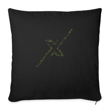 Forme de symbole typographie lettre Alphabet X - Housse de coussin décorative 45 x 45 cm - noir - Devant