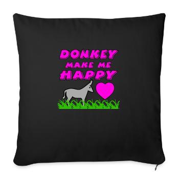 Donkey - Sofa pillowcase 17,3'' x 17,3'' (45 x 45 cm) - black - Front