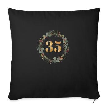 35 Zahl Kranz - Sofakissenbezug 45 x 45 cm - Schwarz - Vorne