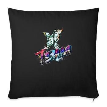 Symbol graffitti typography letter Alphabet X team - Sofa pillowcase 17,3'' x 17,3'' (45 x 45 cm) - black - Front