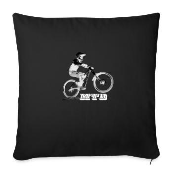 MTB downhill mountain bike - Sofa pillowcase 17,3'' x 17,3'' (45 x 45 cm) - black - Front