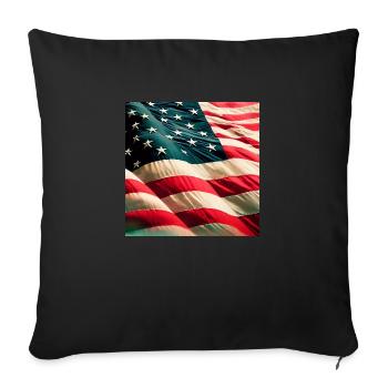 Drapeau des États-Unis - Housse de coussin décorative 45 x 45 cm - noir - Devant