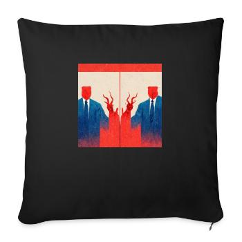 Démocrates contre républicains - Housse de coussin décorative 45 x 45 cm - noir - Devant