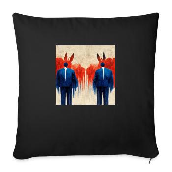 Démocrates contre républicains - Housse de coussin décorative 45 x 45 cm - noir - Devant