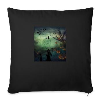 Halloween in the woods - Sofa pillowcase 17,3'' x 17,3'' (45 x 45 cm) - black - Front