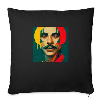 Rastafari Bunte Skizze - Sofakissenbezug 45 x 45 cm - Schwarz - Vorne