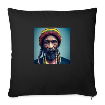 Rastafari Realistic Photo Painting - Sofa pillowcase 17,3'' x 17,3'' (45 x 45 cm) - black - Front