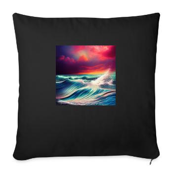 Trippy Ozean - Sofakissenbezug 45 x 45 cm - Schwarz - Vorne