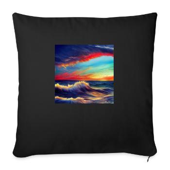Trippy Ozean - Sofakissenbezug 45 x 45 cm - Schwarz - Vorne