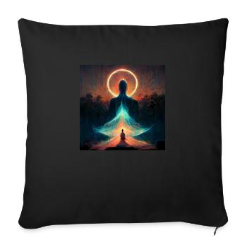 Éveil spirituel - Housse de coussin décorative 45 x 45 cm - noir - Devant