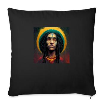 Rastafaris spirituels - Housse de coussin décorative 45 x 45 cm - noir - Devant