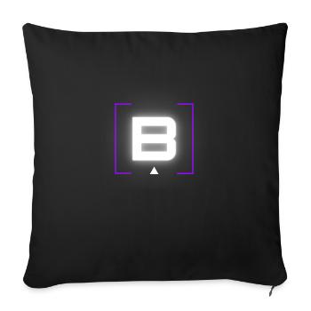 Lettre « B » - Housse de coussin décorative 45 x 45 cm - noir - Devant