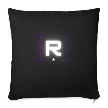 Letter "R" - Sofa pillowcase 17,3'' x 17,3'' (45 x 45 cm) - black - Front