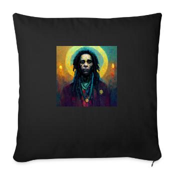 Rastafaris spirituels - Housse de coussin décorative 45 x 45 cm - noir - Devant