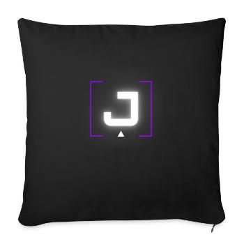 Lettre « J » - Housse de coussin décorative 45 x 45 cm - noir - Devant