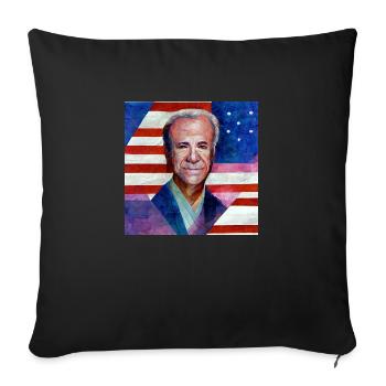 Drapeau des États-Unis avec Joe Biden - Housse de coussin décorative 45 x 45 cm - noir - Devant