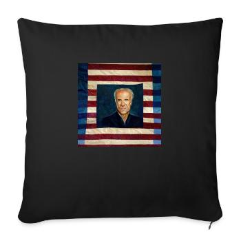 Drapeau des États-Unis avec Joe Biden - Housse de coussin décorative 45 x 45 cm - noir - Devant