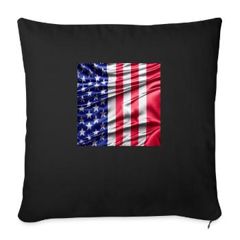 Drapeau des États-Unis - Housse de coussin décorative 45 x 45 cm - noir - Devant