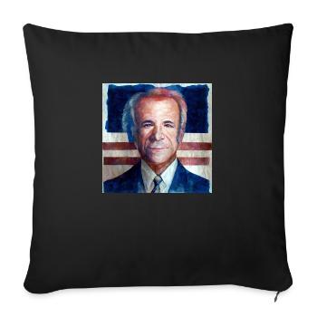 Drapeau des États-Unis avec Joe Biden - Housse de coussin décorative 45 x 45 cm - noir - Devant