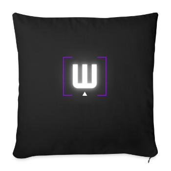 Lettre « W » - Housse de coussin décorative 45 x 45 cm - noir - Devant