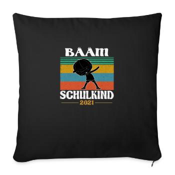 Bääm! Écolier 2021 Inscription scolaire Retour à l’école - Housse de coussin décorative 45 x 45 cm - noir - Devant