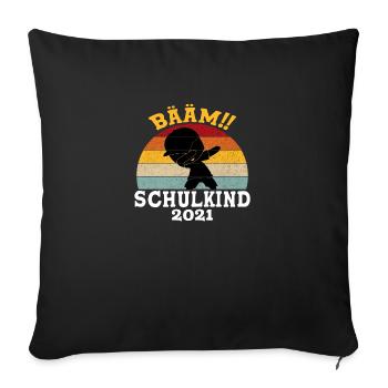 Bääm! Écolier 2021 Inscription scolaire Retour à l’école - Housse de coussin décorative 45 x 45 cm - noir - Devant
