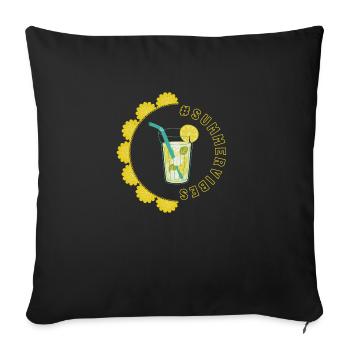 Ambiance estivale - Lemon Design - Housse de coussin décorative 45 x 45 cm - noir - Devant
