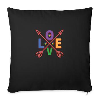 Love Liebe - Sofa pillowcase 17,3'' x 17,3'' (45 x 45 cm) - black - Front