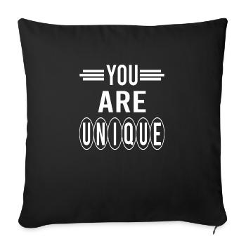 You Are Unique - Sofa pillowcase 17,3'' x 17,3'' (45 x 45 cm) - black - Front
