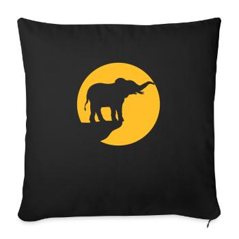 Silhouette Klippe Mond Elefant - Sofakissenbezug 45 x 45 cm - Schwarz - Vorne