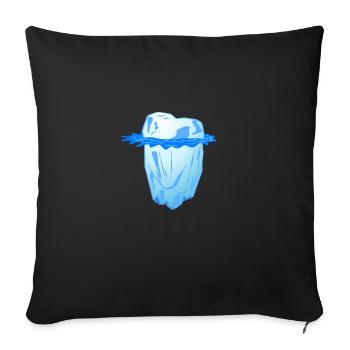 - cold blue block of ice in the ocean - Sofa pillowcase 17,3'' x 17,3'' (45 x 45 cm) - black - Front