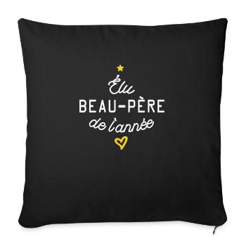 elu beau père de l année - Housse de coussin décorative 45 x 45 cm - noir - Devant