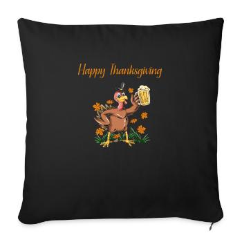 Happy Thanksgiving - Sofa pillowcase 17,3'' x 17,3'' (45 x 45 cm) - black - Front