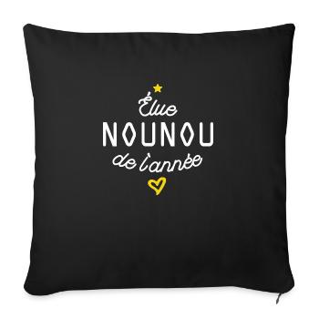Elue nounou de l année - Housse de coussin décorative 45 x 45 cm - noir - Devant