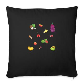 Asian, colorful fruit salad - Sofa pillowcase 17,3'' x 17,3'' (45 x 45 cm) - black - Front
