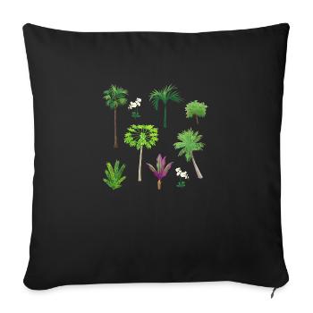 Asian Plant Patterns - Sofa pillowcase 17,3'' x 17,3'' (45 x 45 cm) - black - Front