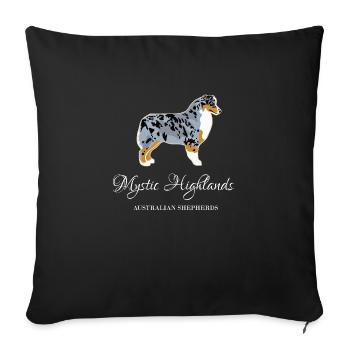 Mystic Highlands Berger australien police blanche - Housse de coussin décorative 45 x 45 cm - noir - Devant