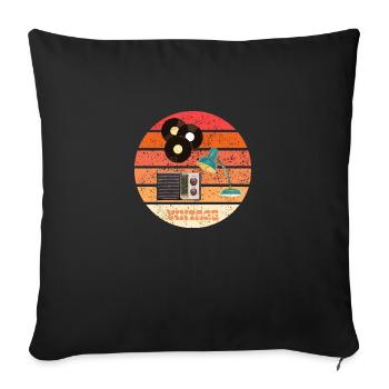 vintage life - Housse de coussin décorative 45 x 45 cm - noir - Devant