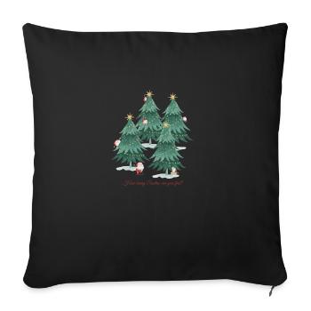 Hide and seek Santa - Sofa pillowcase 17,3'' x 17,3'' (45 x 45 cm) - black - Front