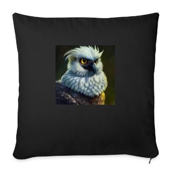 Griffon Oiseau Aigle Majestueux - Housse de coussin décorative 45 x 45 cm - noir - Devant