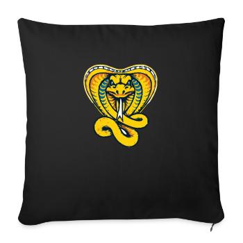Roi Cobra Serpent / Cobra - Housse de coussin décorative 45 x 45 cm - noir - Devant