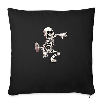Squelette dansant - Housse de coussin décorative 45 x 45 cm - noir - Devant