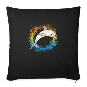 Delfin - Sofakissenbezug 45 x 45 cm - Schwarz - Vorne