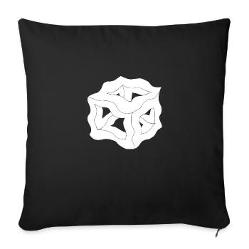 Dream Cube or White Plato - Sofa pillowcase 17,3'' x 17,3'' (45 x 45 cm) - black - Front