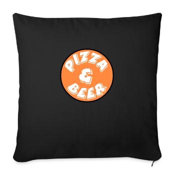 Pizza - Housse de coussin décorative 45 x 45 cm - noir - Devant